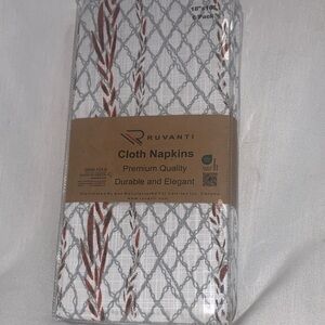 Ruvanti White and Red Cloth Napkins